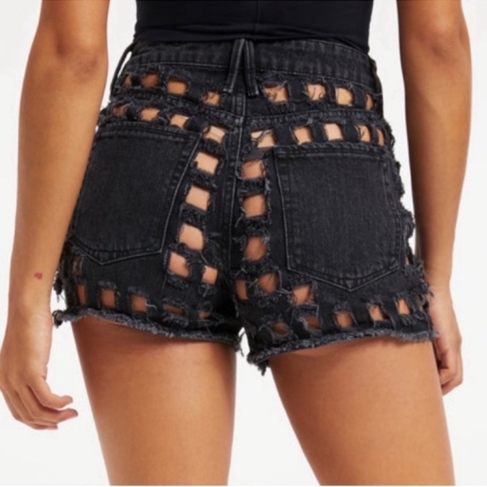 Sexy cut out denim shorts